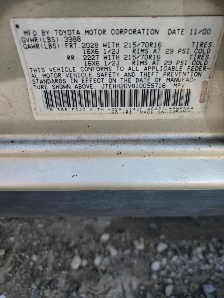 JTEHH20V810055716 2001 Toyota Rav4