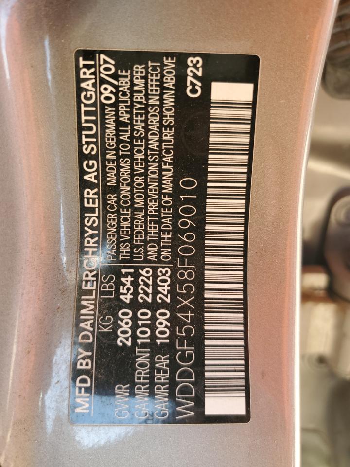 2008 Mercedes-Benz C 300 VIN: WDDGF54X58F069010 Lot: 78193404