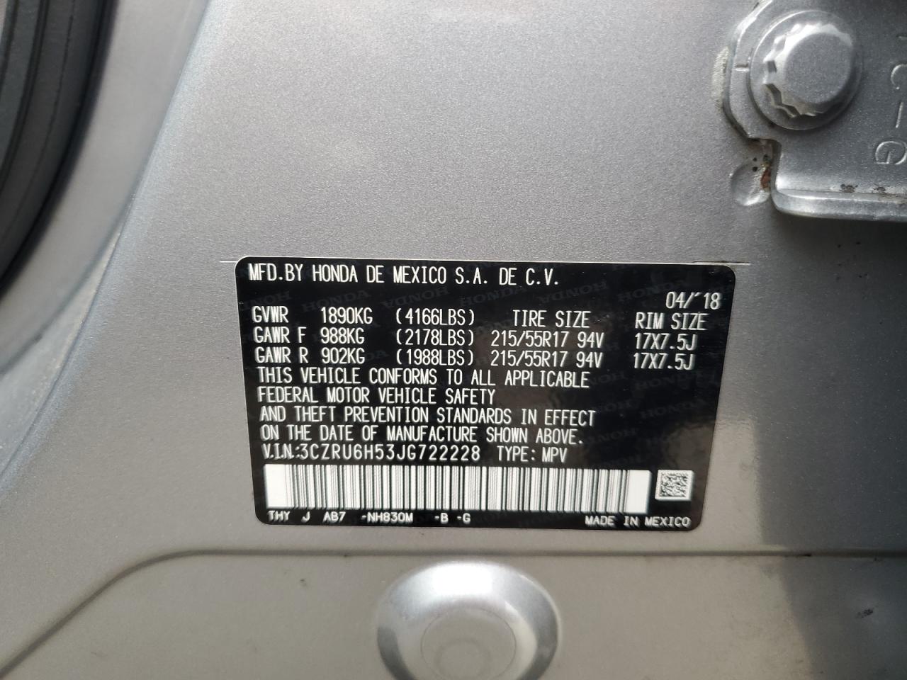 3CZRU6H53JG722228 2018 HONDA HR-V - Image 14