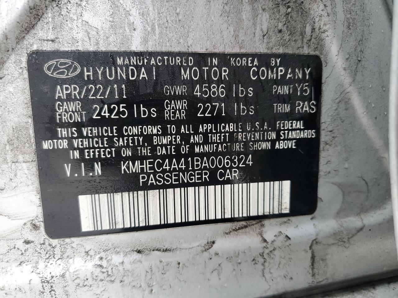 KMHEC4A41BA006324 2011 Hyundai Sonata Hybrid