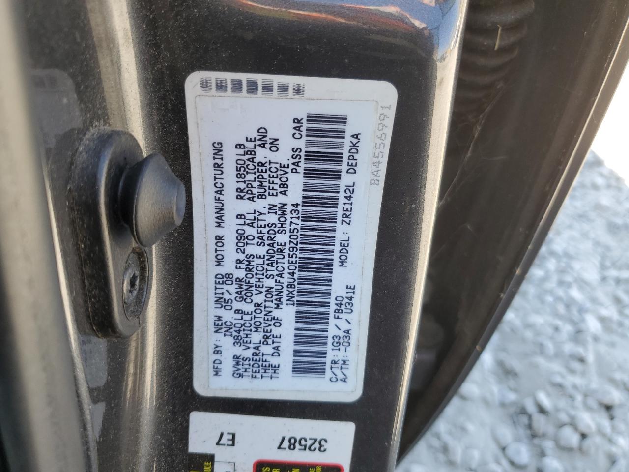 1NXBU40E59Z057134 2009 Toyota Corolla Base