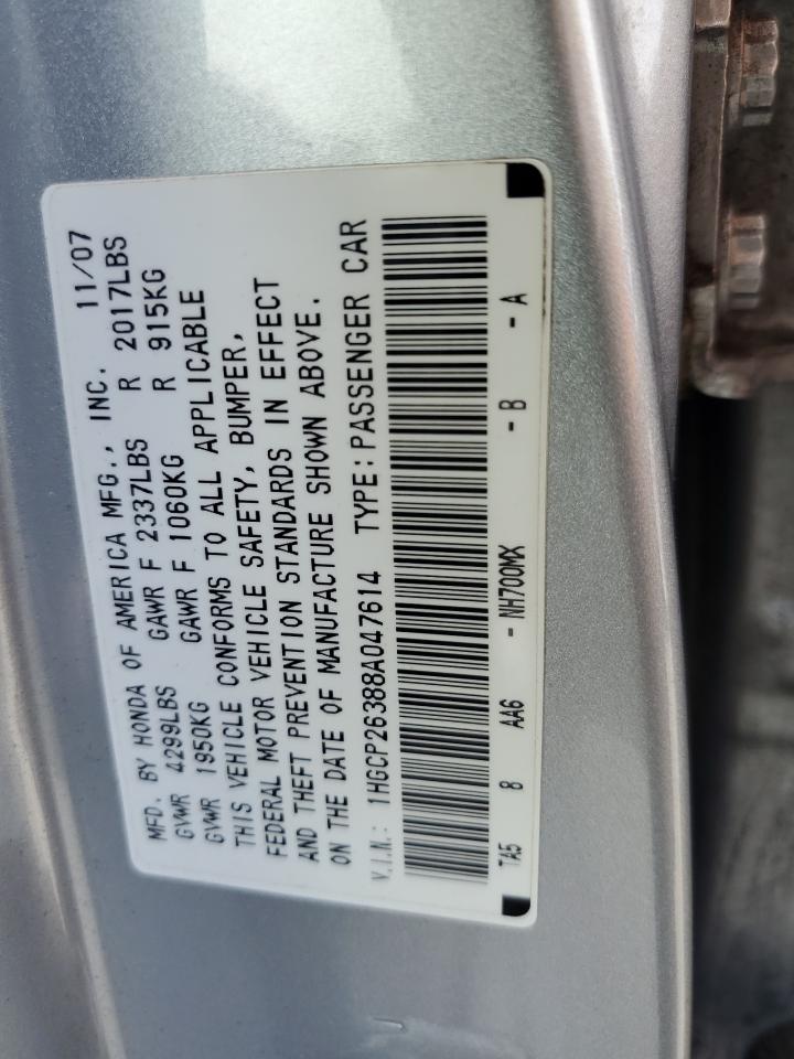 1HGCP26388A047614 2008 Honda Accord Lx