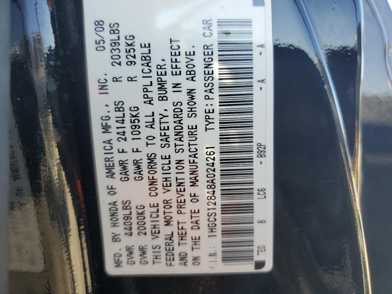 1HGCS12848A024261 2008 Honda Accord Exl