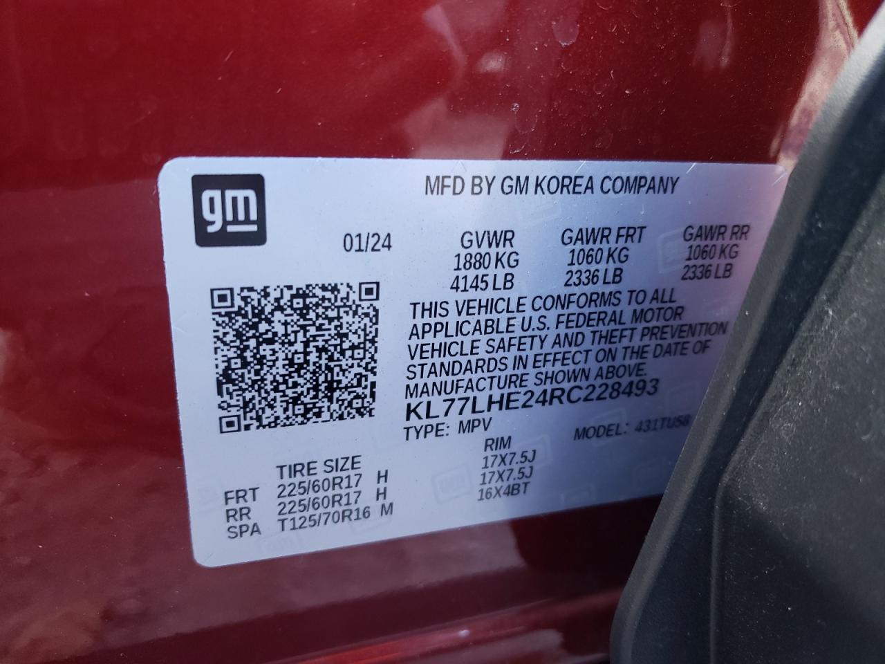 KL77LHE24RC228493 2024 CHEVROLET TRAX - Image 14