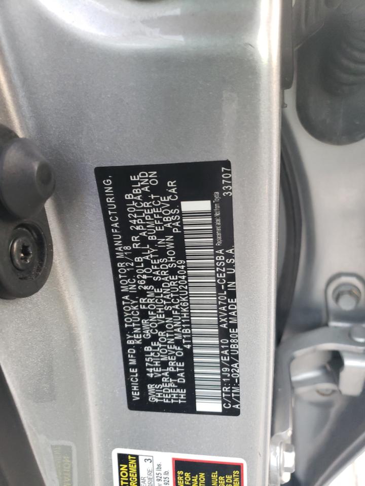 4T1B11HK6KU204049 2019 Toyota Camry L