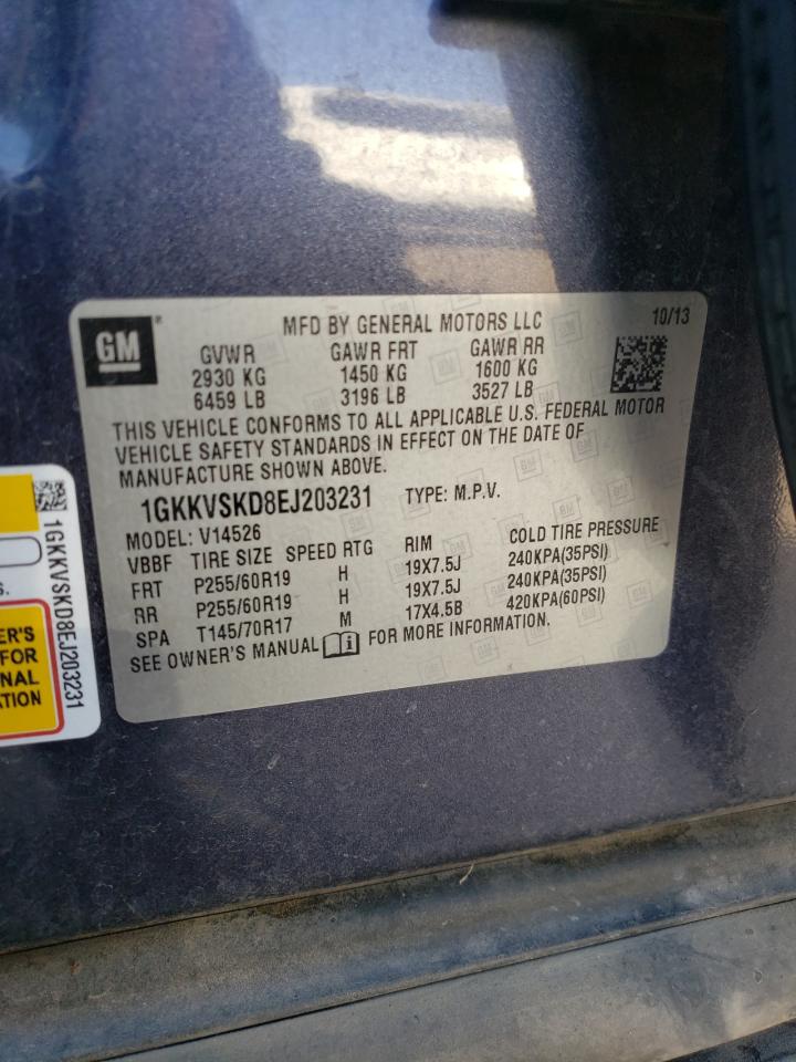 2014 GMC Acadia Slt-2 VIN: 1GKKVSKD8EJ203231 Lot: 74151234