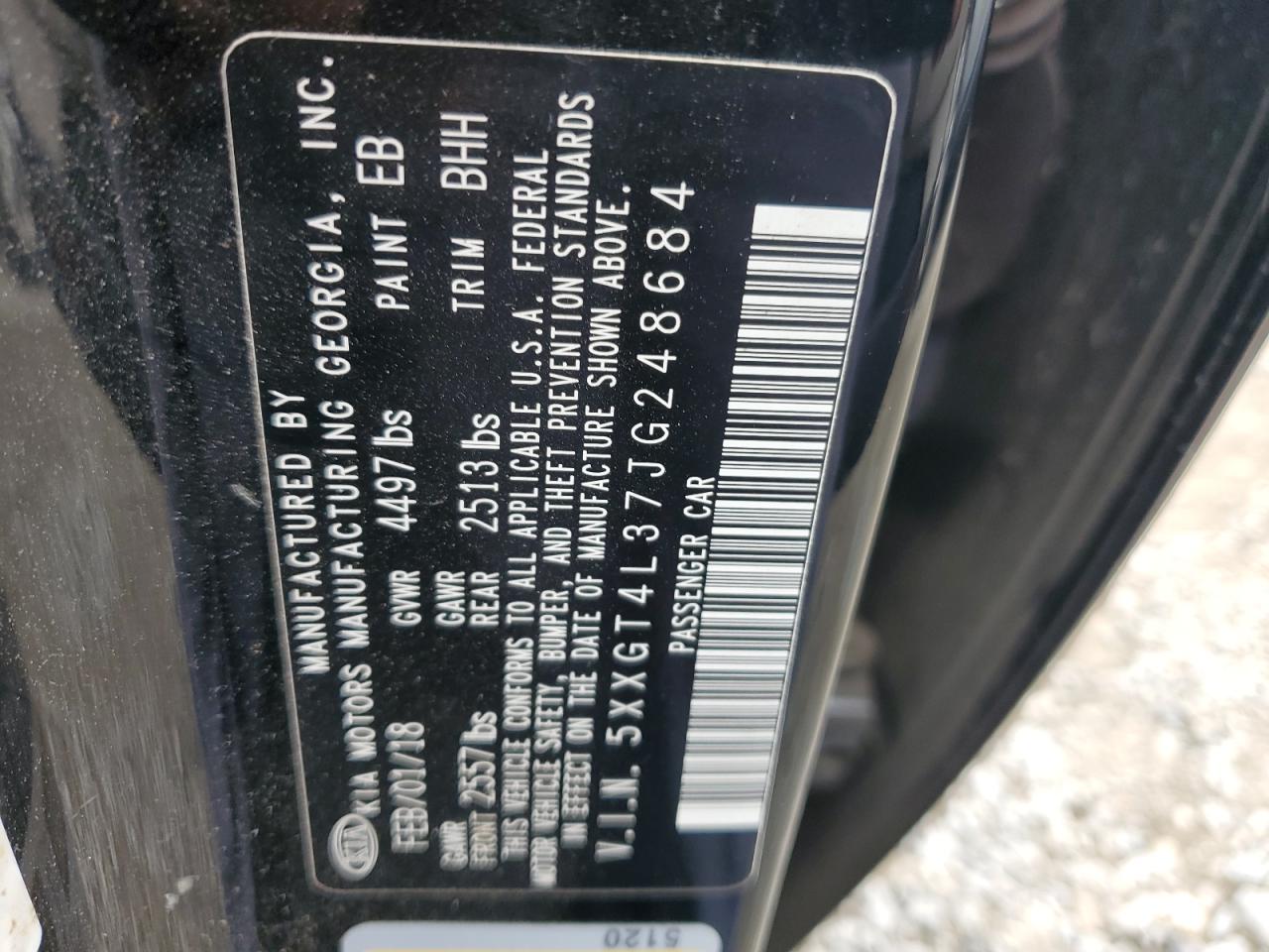 5XXGT4L37JG248684 2018 Kia Optima Lx