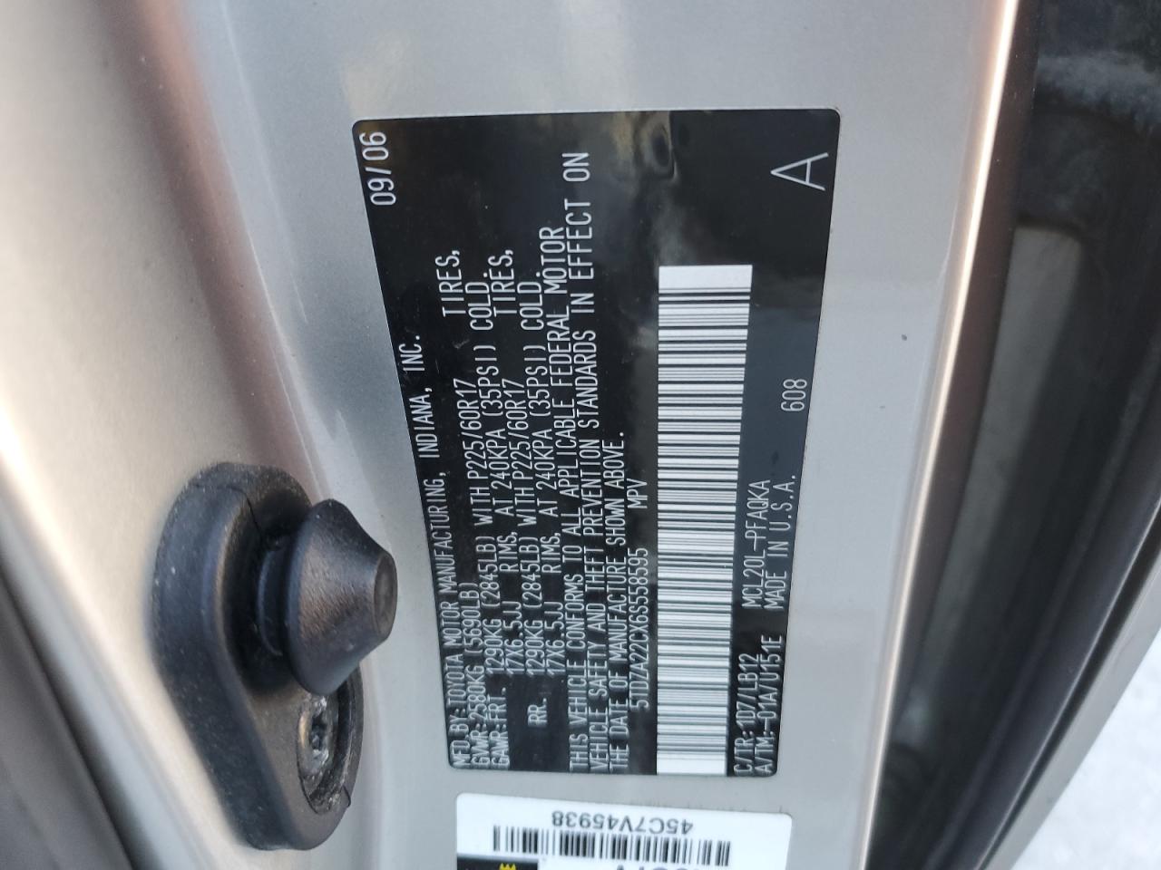 5TDZA22CX6S558595 2006 Toyota Sienna Xle