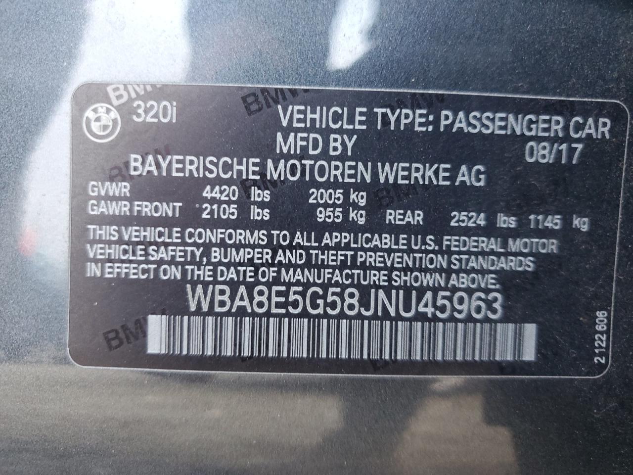 WBA8E5G58JNU45963 2018 BMW 3 SERIES - Image 12