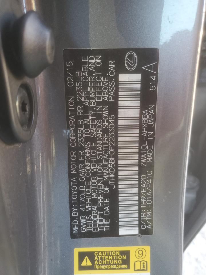 JTHKD5BH0F2233045 2015 Lexus Ct 200