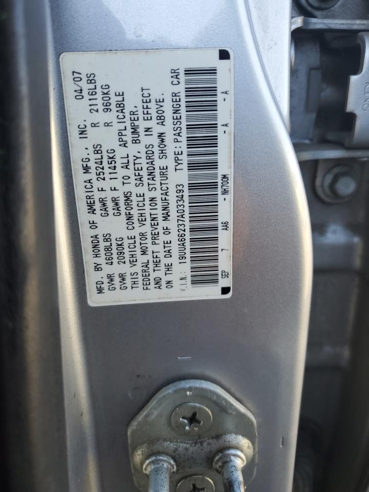 2007 Acura Tl VIN: 19UUA66237A033493 Lot: 75552044