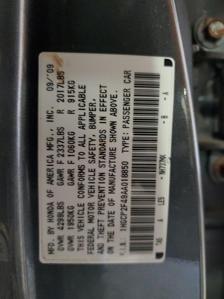 1HGCP2F49AA018850 2010 Honda Accord Lxp