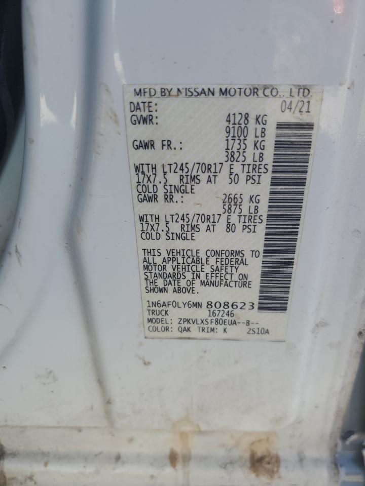 2021 Nissan Nv 2500 Sv VIN: 1N6AF0LY6MN808623 Lot: 76572464