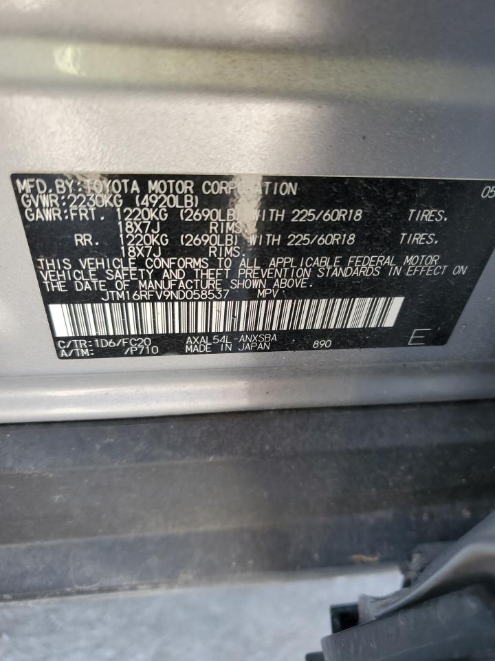 JTM16RFV9ND058537 2022 Toyota Rav4 Se