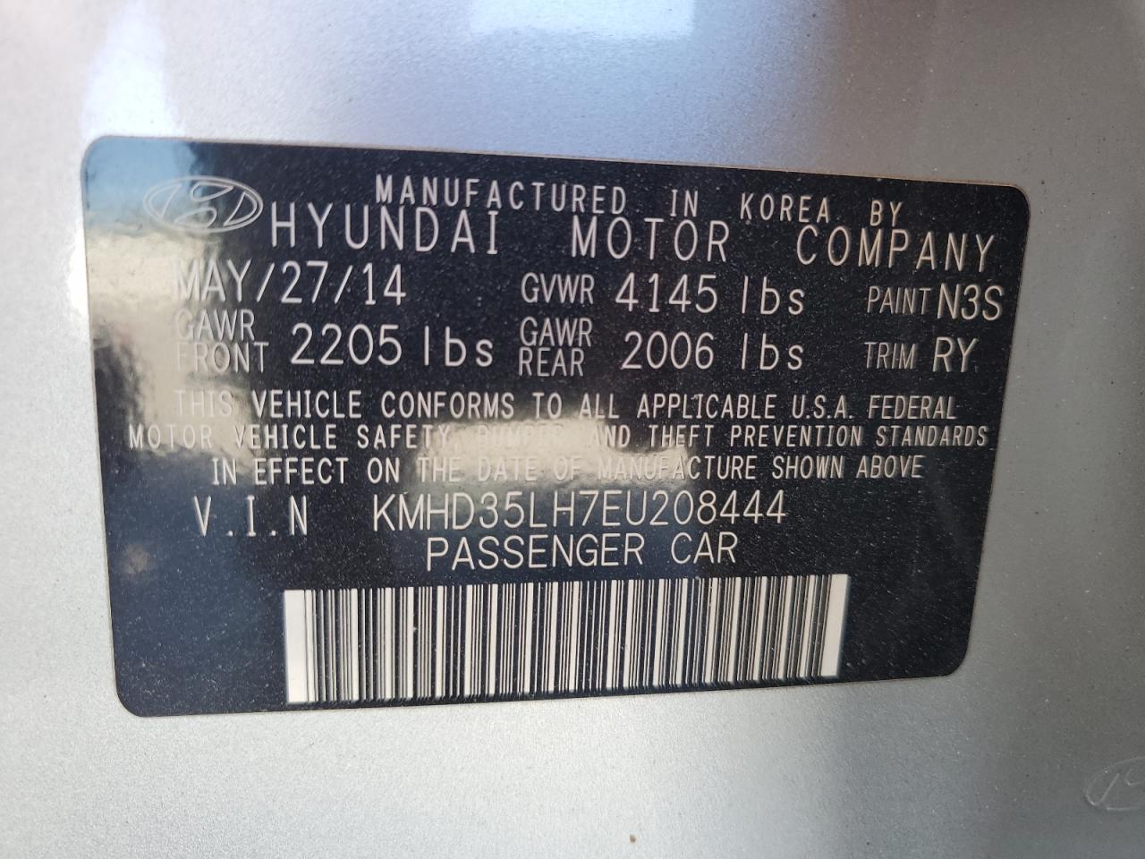 KMHD35LH7EU208444 2014 Hyundai Elantra Gt