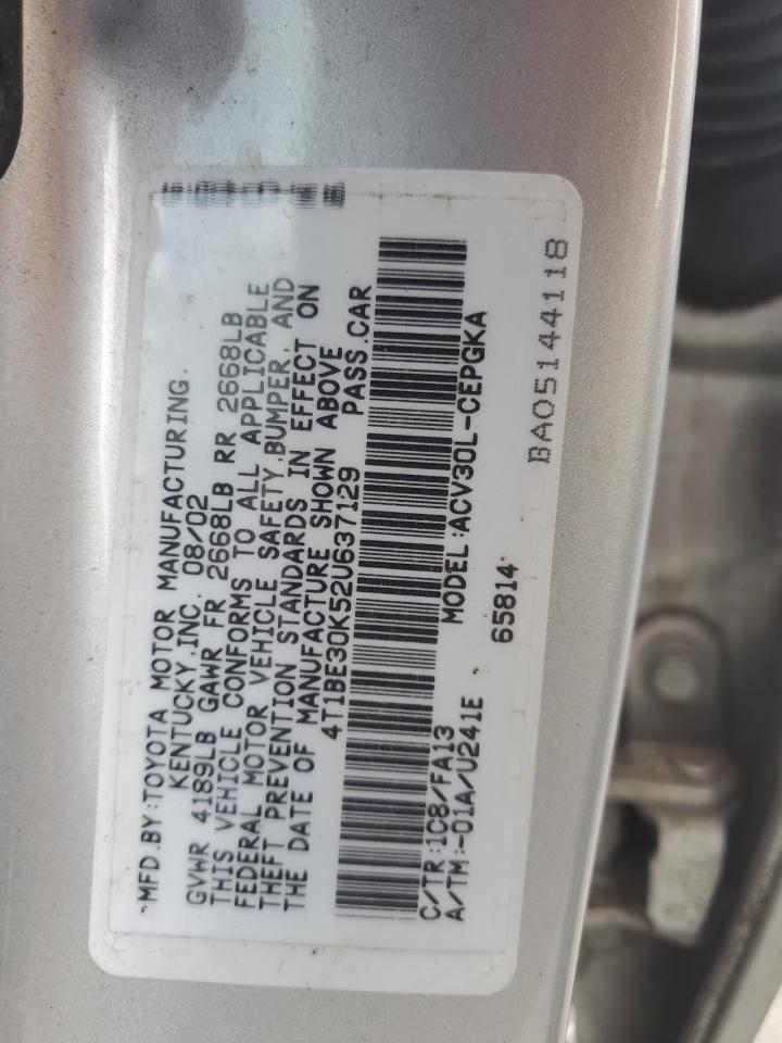 4T1BE30K52U637129 2002 Toyota Camry Le