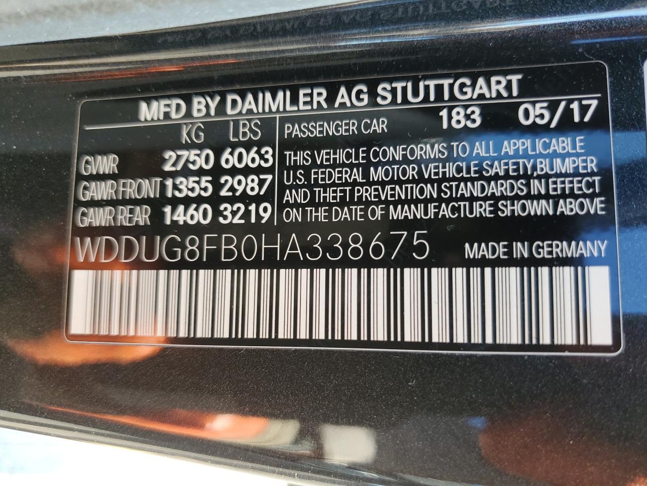 WDDUG8FB0HA338675 2017 Mercedes-Benz S 550 4Matic