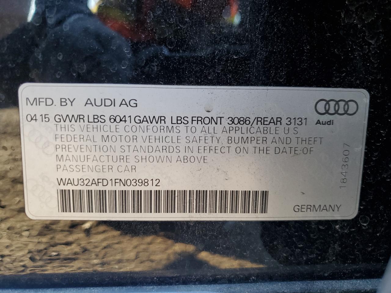 VIN WAU32AFD1FN039812 2015 AUDI A8 no.13