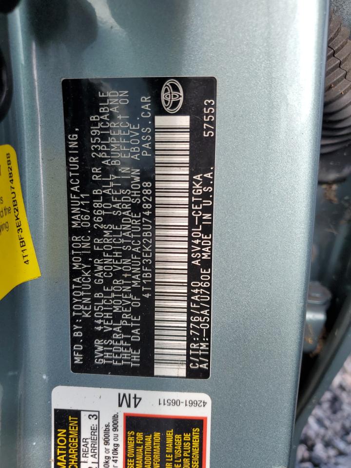 4T1BF3EK2BU748288 2011 Toyota Camry Base