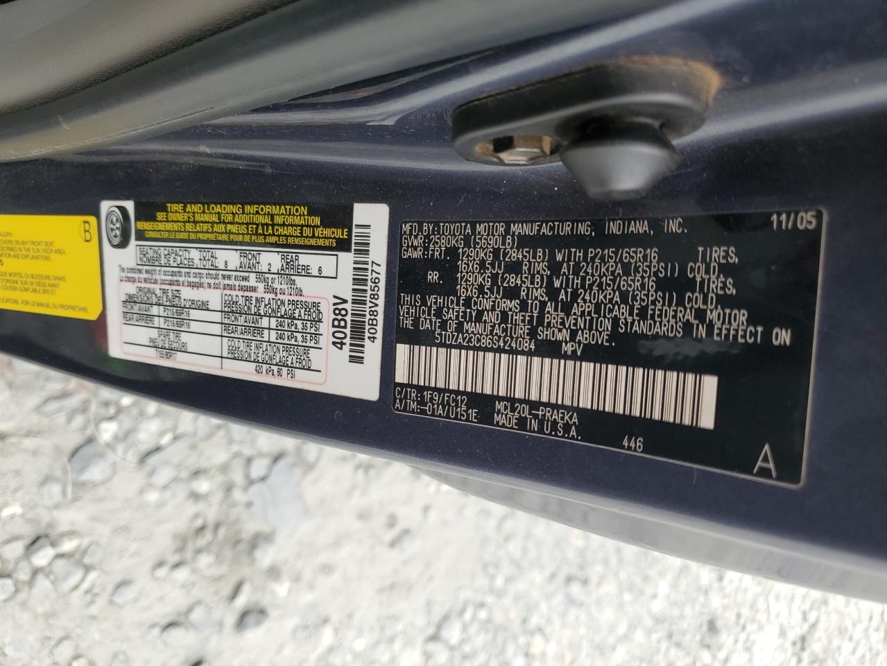 5TDZA23C86S424084 2006 Toyota Sienna Ce