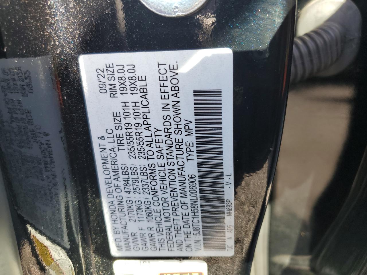 5J8TC1H58NL006906 2022 Acura Rdx Technology