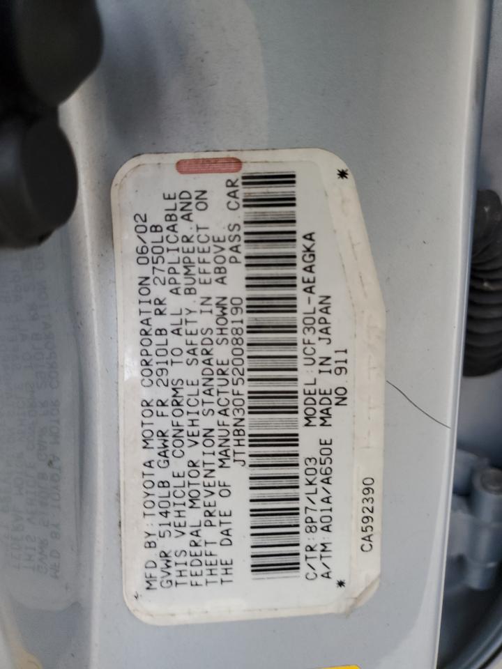 JTHBN30F520088190 2002 Lexus Ls 430