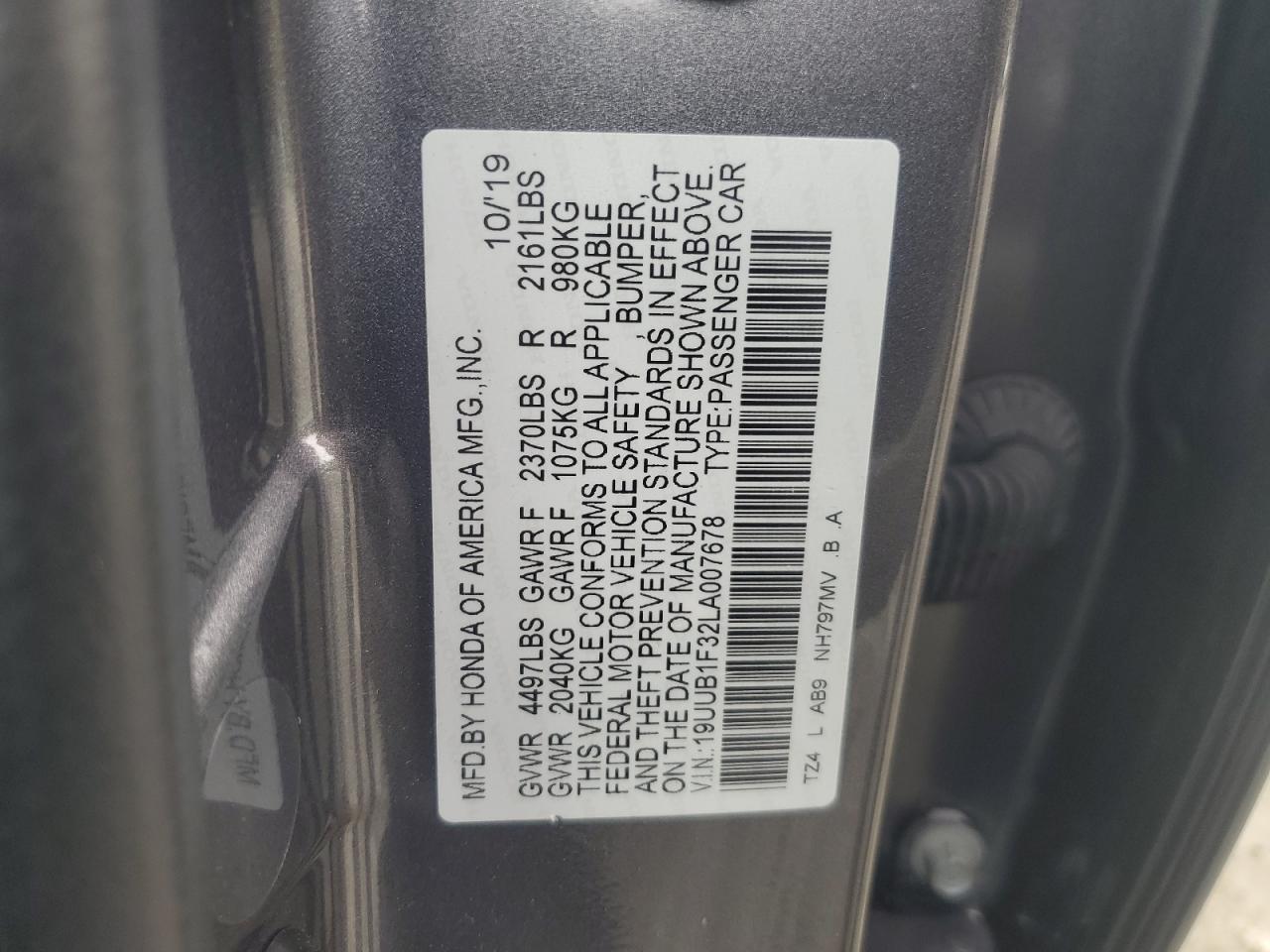 19UUB1F32LA007678 2020 Acura Tlx