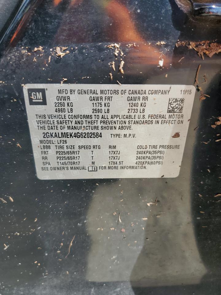 2GKALMEK4G6202584 2016 GMC Terrain Sle