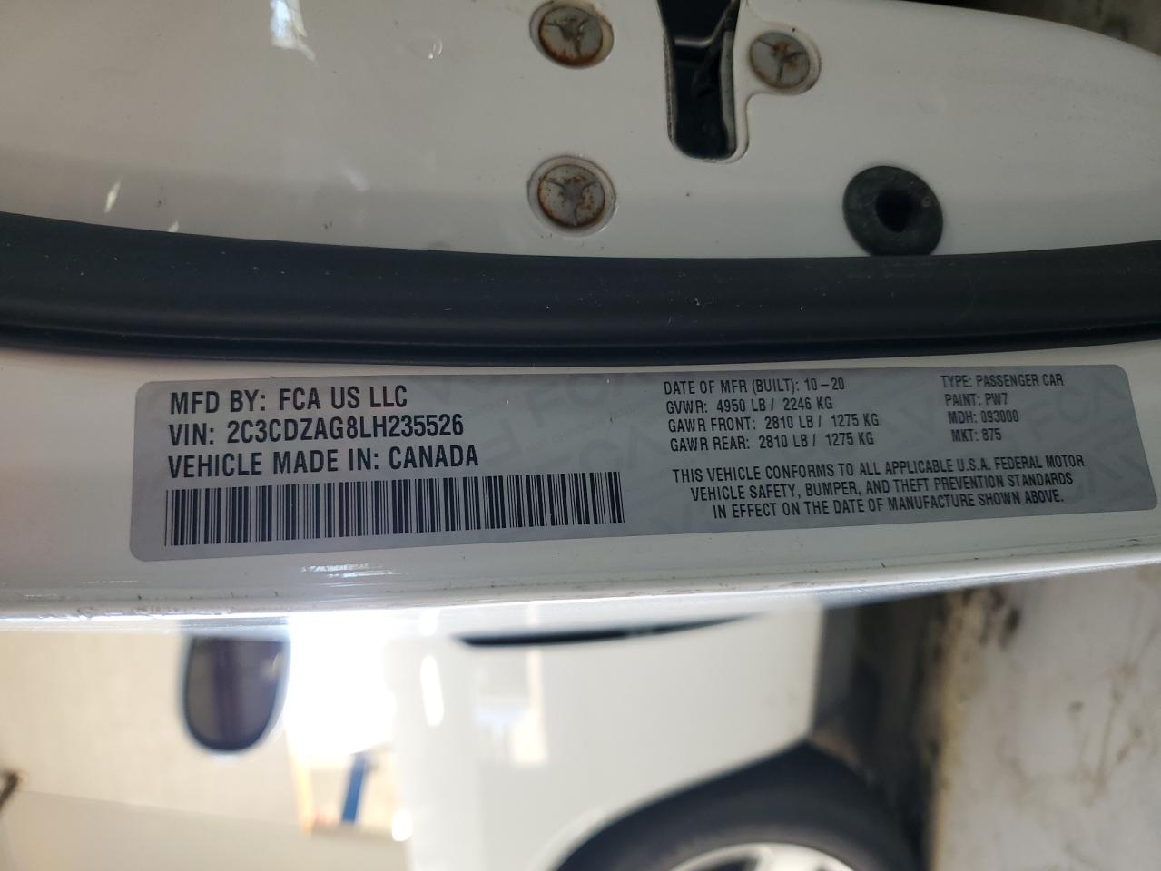 2020 Dodge Challenger Sxt VIN: 2C3CDZAG8LH235526 Lot: 76524044