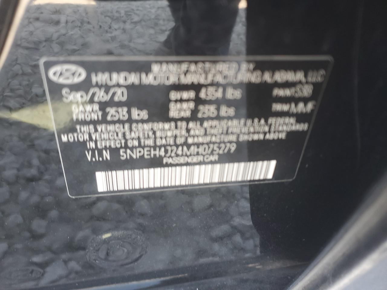 5NPEH4J24MH075279 2021 Hyundai Sonata Limited