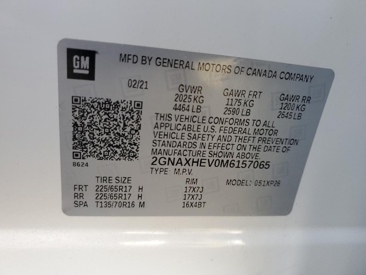 2021 Chevrolet Equinox Ls VIN: 2GNAXHEV0M6157065 Lot: 76328214