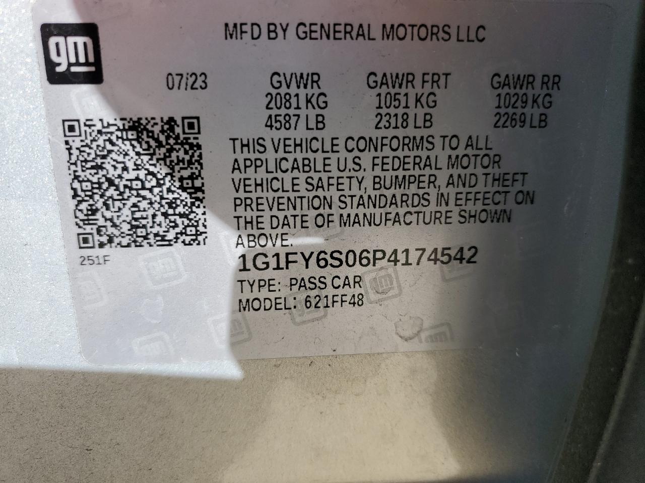 1G1FY6S06P4174542 2023 Chevrolet Bolt Euv Lt