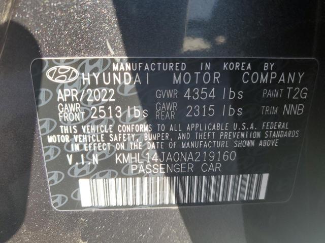 KMHL14JA0NA219160 Hyundai Sonata SEL 12