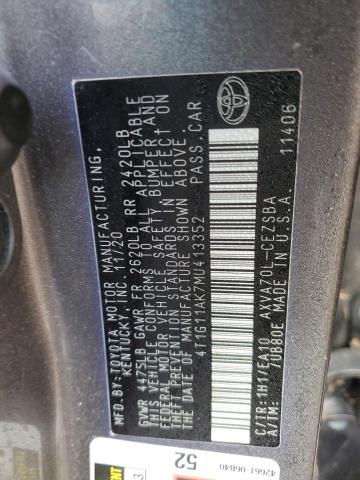 4T1G11AK7MU413352 Toyota Camry SE 12