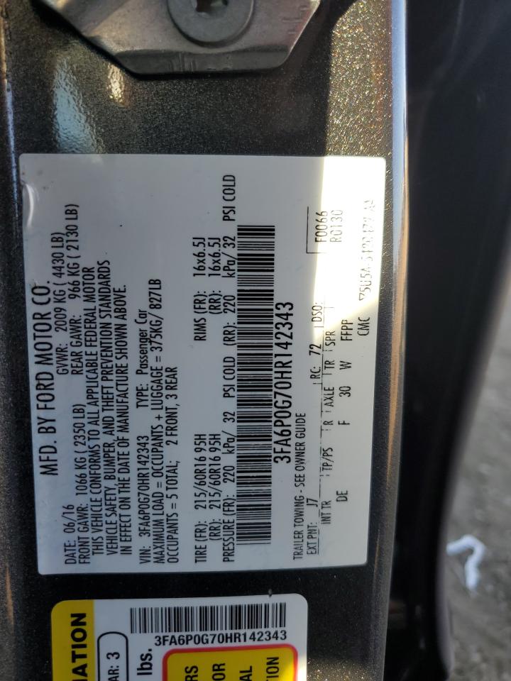 3FA6P0G70HR142343 2017 FORD FUSION - Image 14