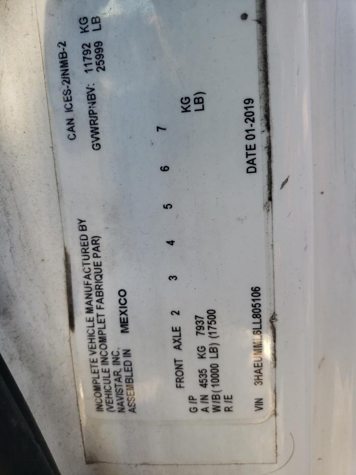 2020 International Mv607 VIN: 3HAEUMML6LL805106 Lot: 86554895