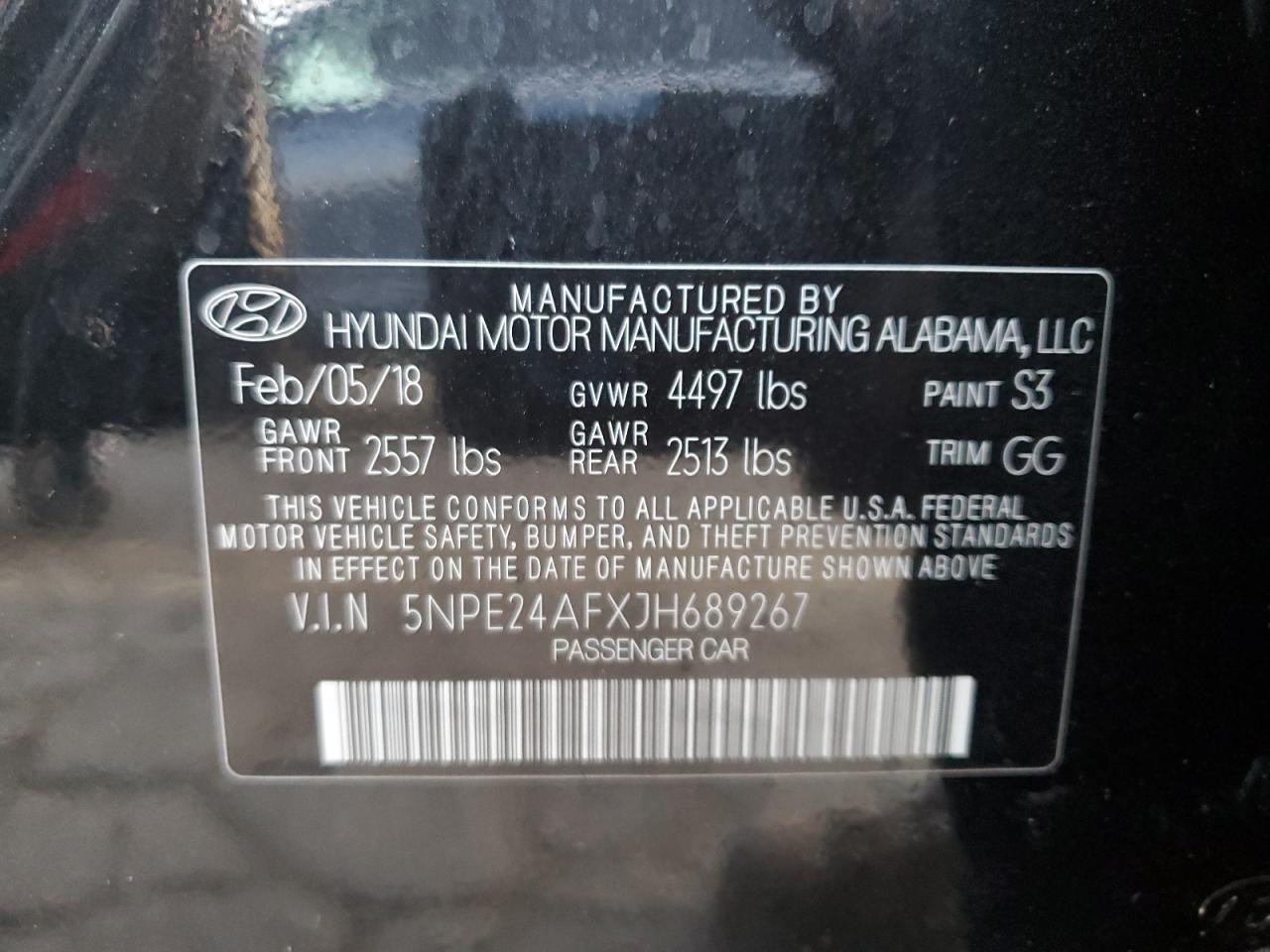 2018 Hyundai Sonata Se VIN: 5NPE24AFXJH689267 Lot: 77282644