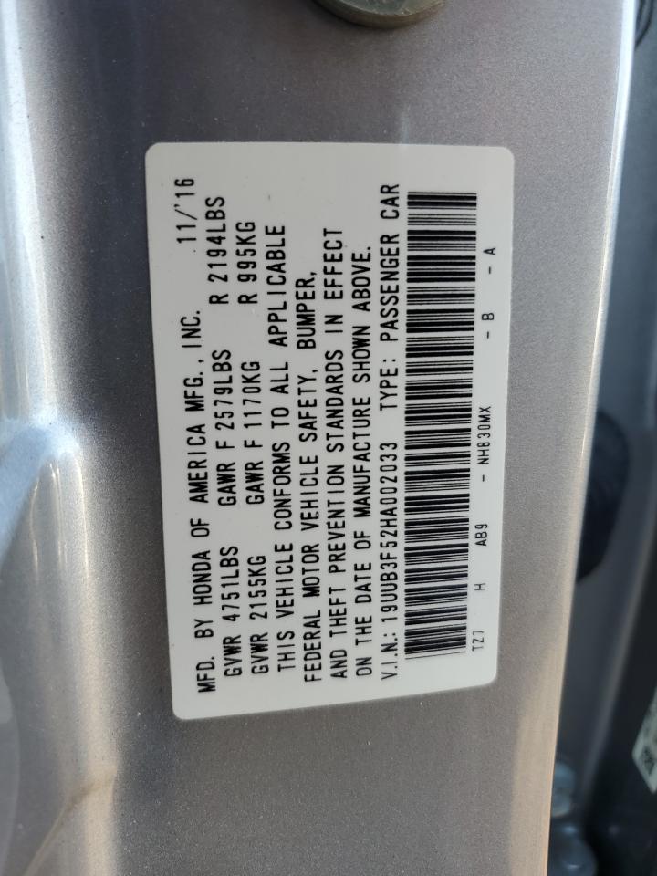 19UUB3F52HA002033 2017 Acura Tlx Tech