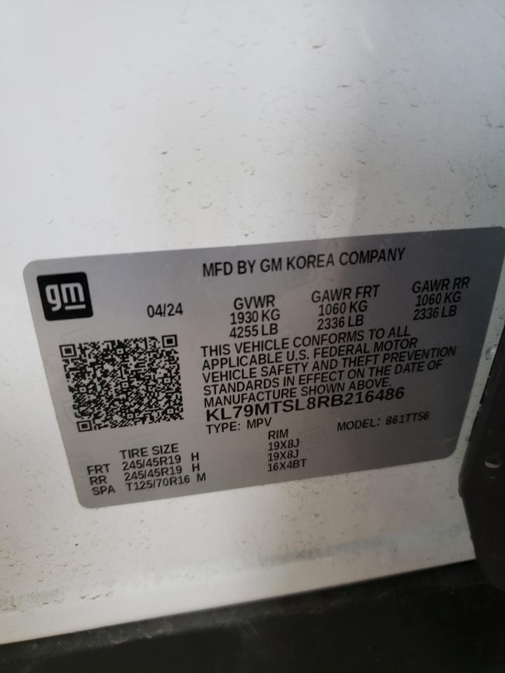 2024 Chevrolet Trailblazer Rs VIN: KL79MTSL8RB216486 Lot: 75679214