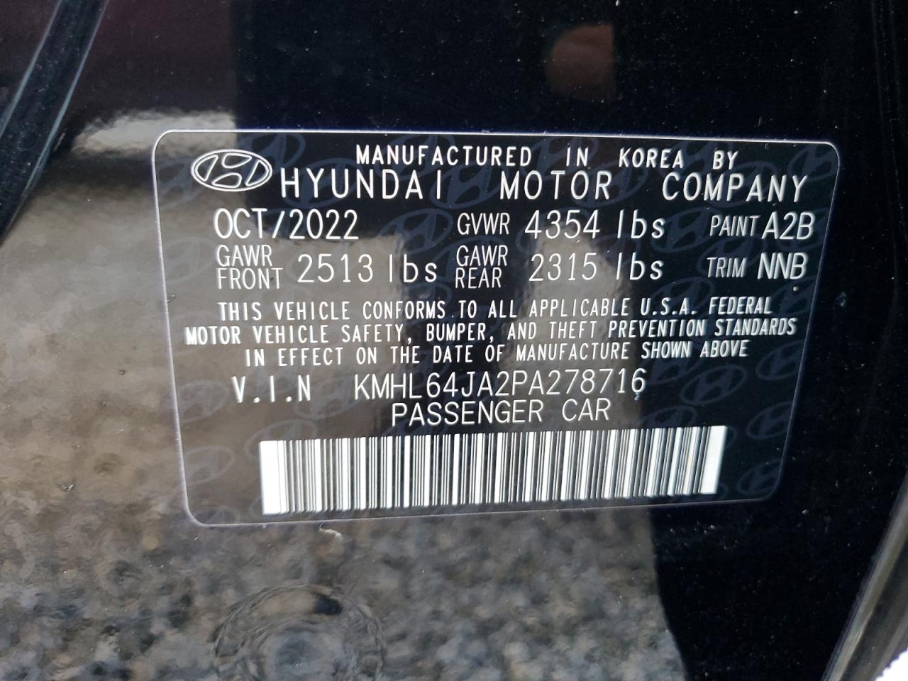 KMHL64JA2PA278716 2023 HYUNDAI SONATA - Image 13