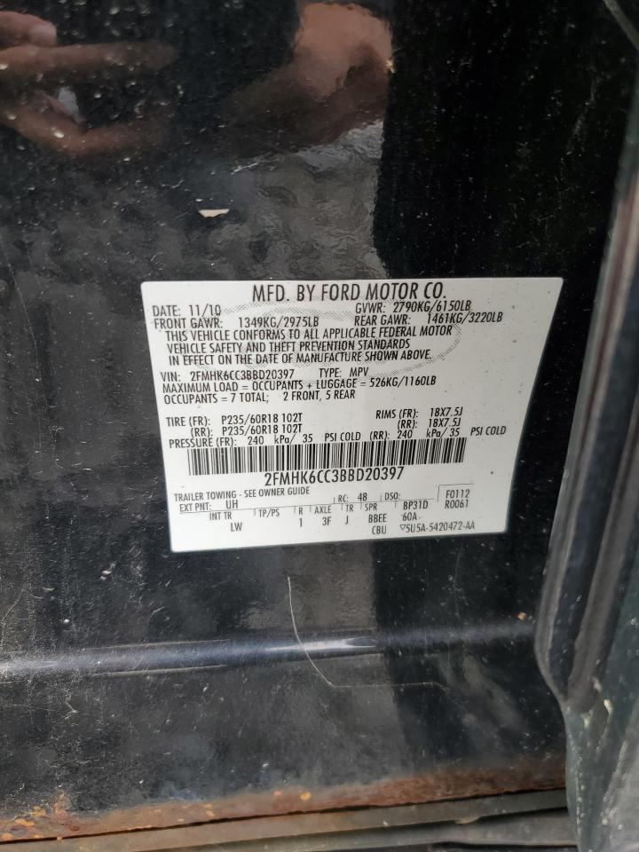 2011 Ford Flex Sel VIN: 2FMHK6CC3BBD20397 Lot: 74991954