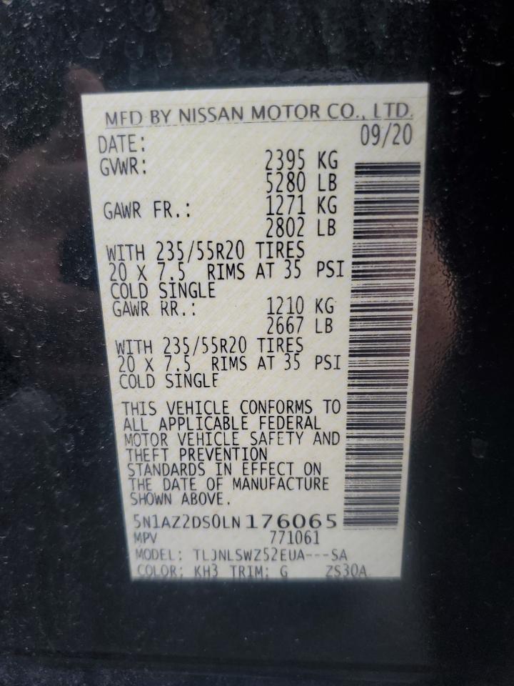 5N1AZ2DS0LN176065 2020 NISSAN MURANO - Image 13