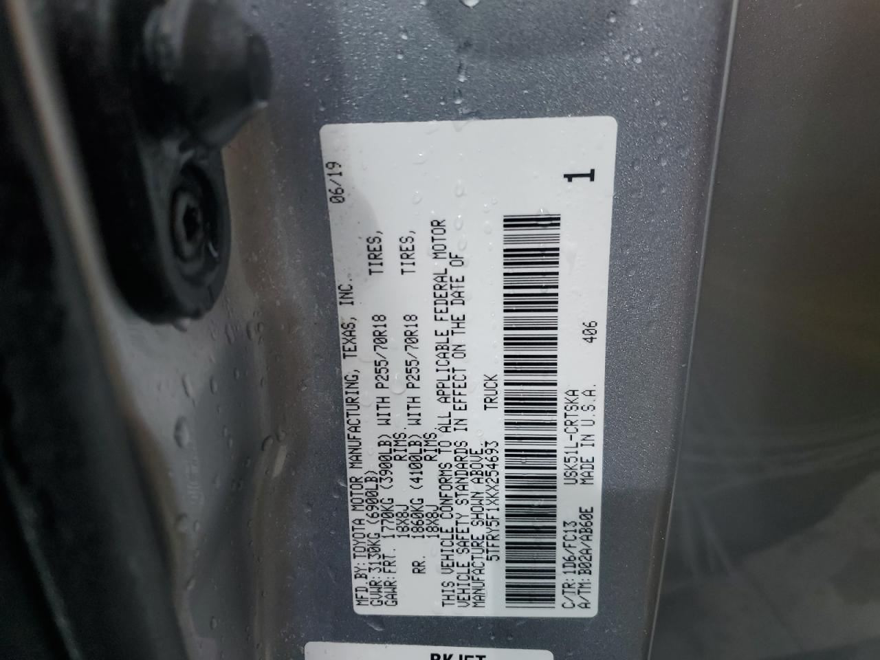 5TFRY5F1XKX254693 2019 Toyota Tundra Double Cab Sr