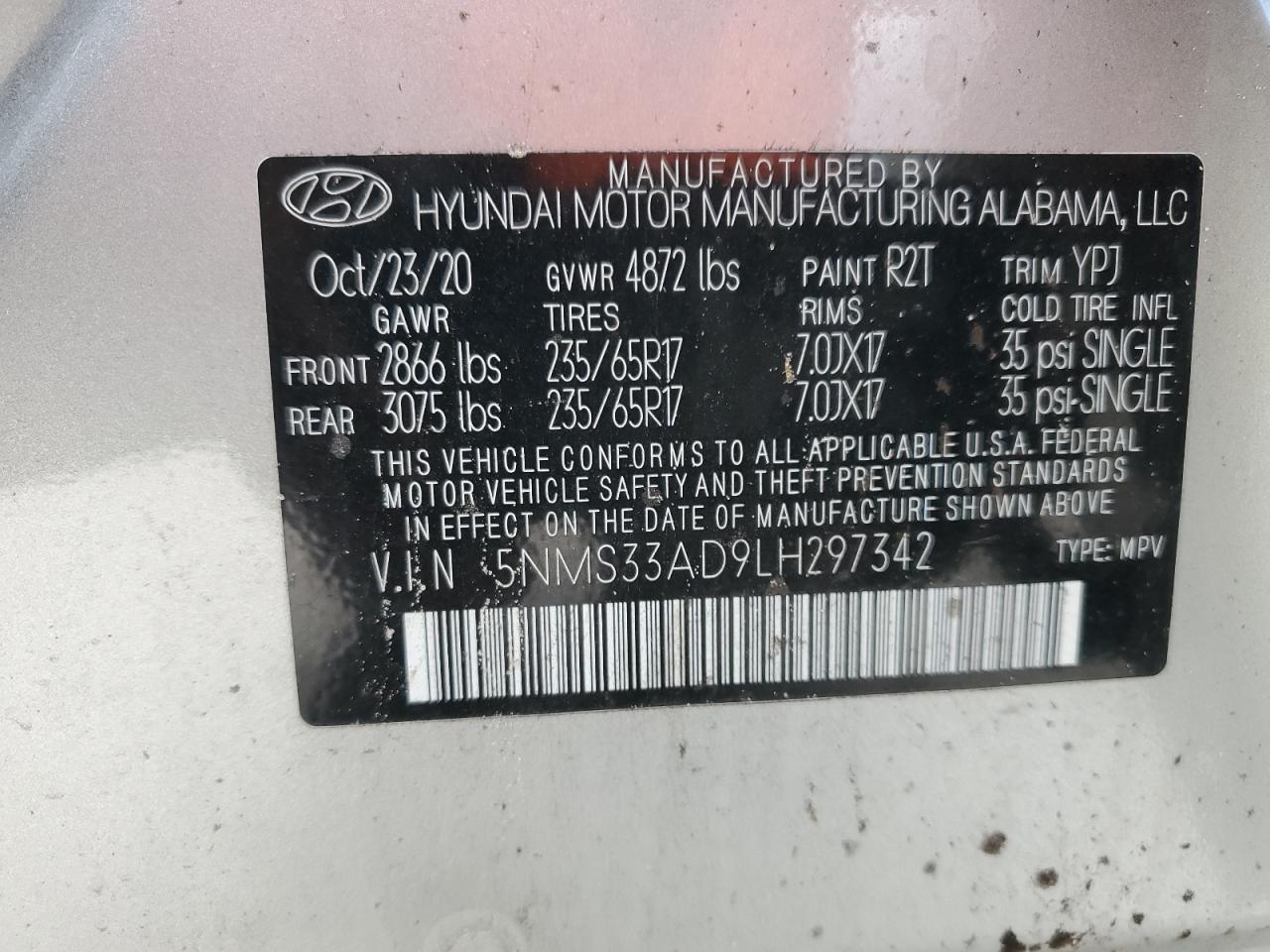 5NMS33AD9LH297342 2020 Hyundai Santa Fe Sel