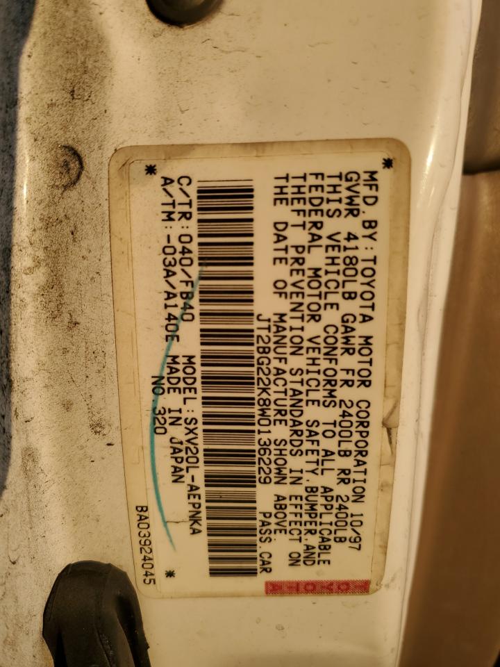 JT2BG22K8W0136229 1998 Toyota Camry Ce