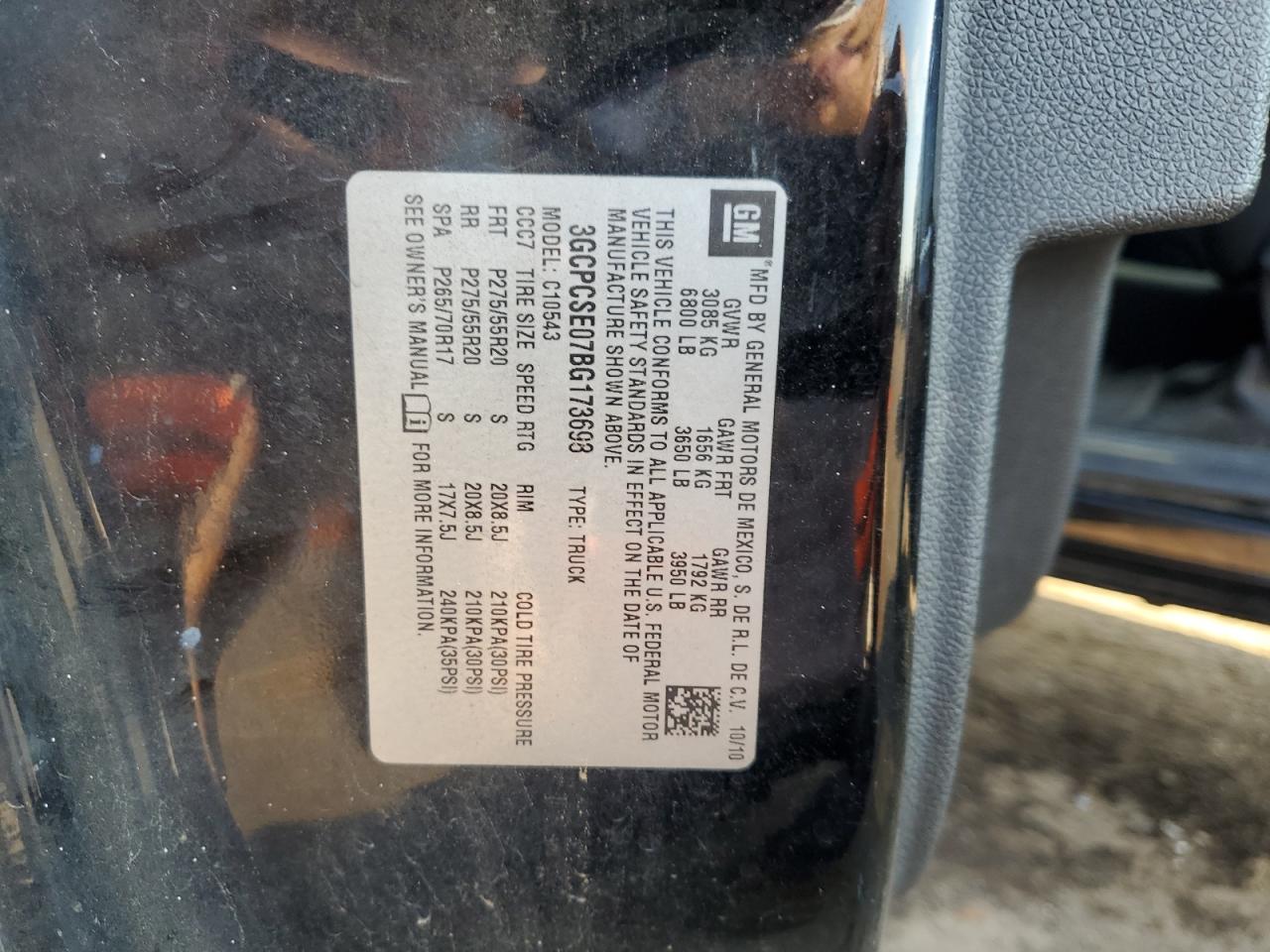 2011 Chevrolet Silverado C1500 Lt VIN: 3GCPCSE07BG173698 Lot: 78877834