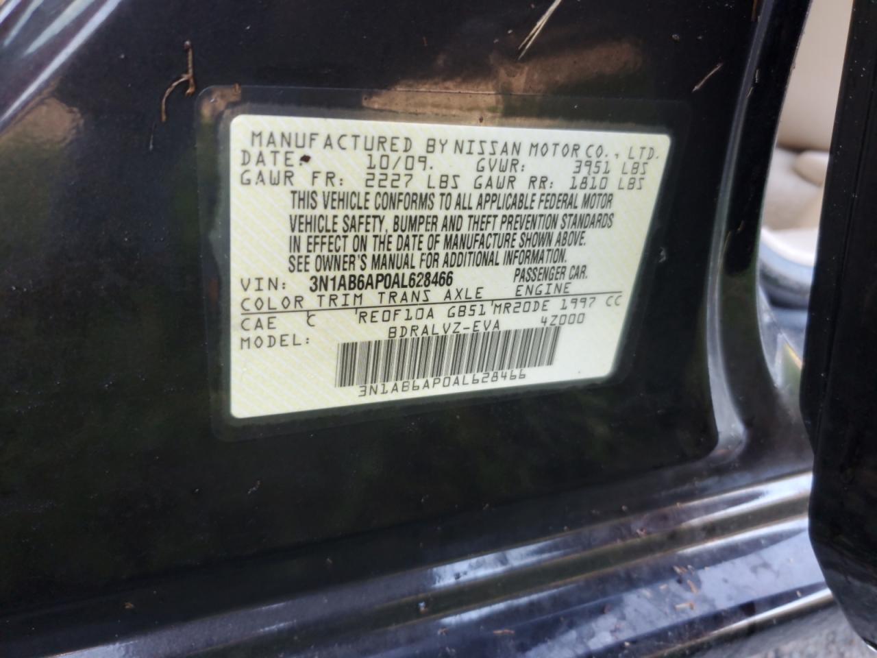 3N1AB6AP0AL628466 2010 Nissan Sentra 2.0