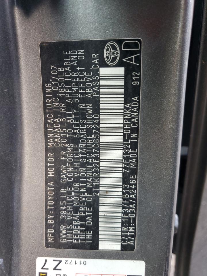 2T1KR32E37C657240 2007 Toyota Corolla Matrix Xr