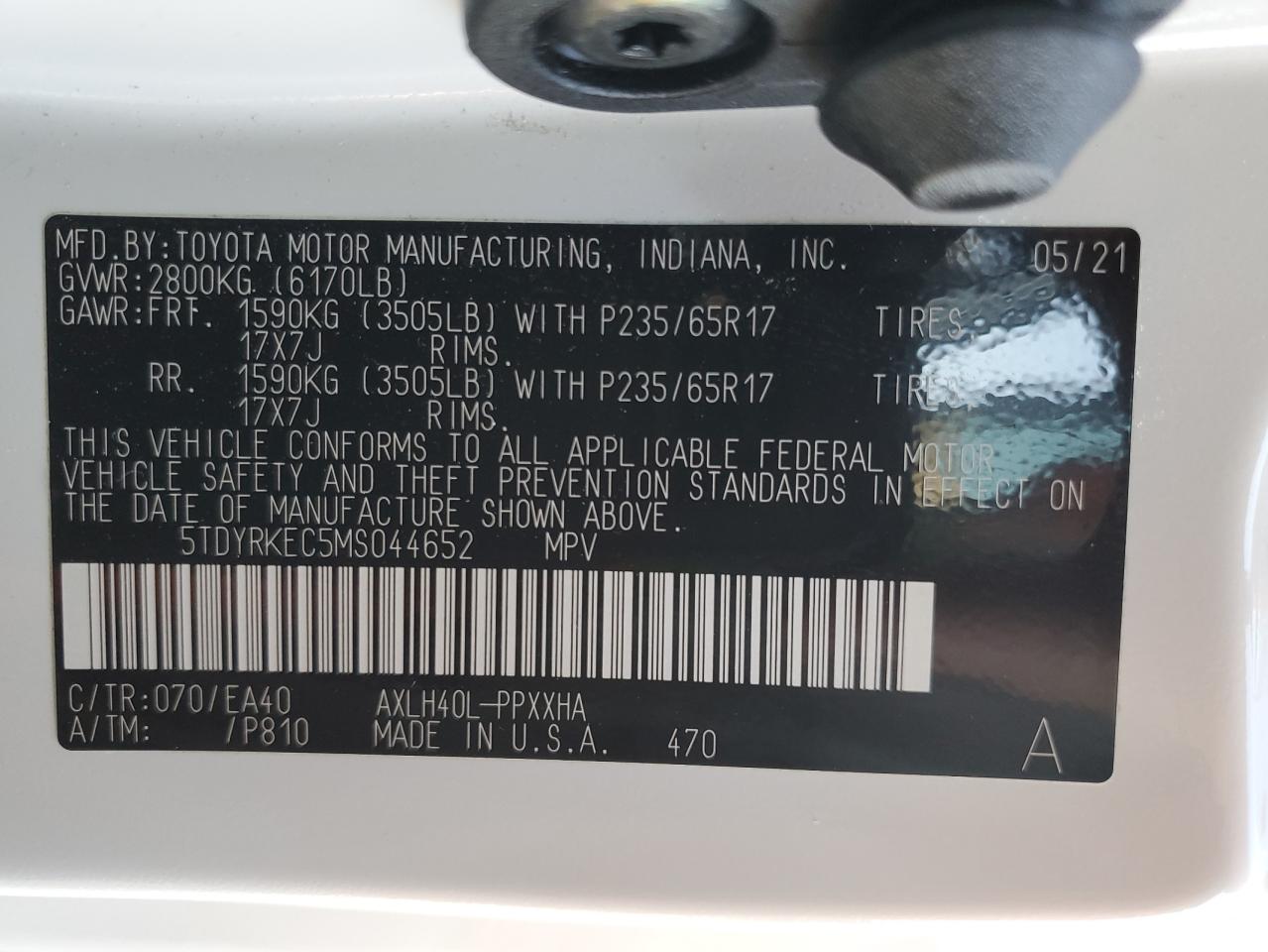 5TDYRKEC5MS044652 2021 TOYOTA SIENNA - Image 15