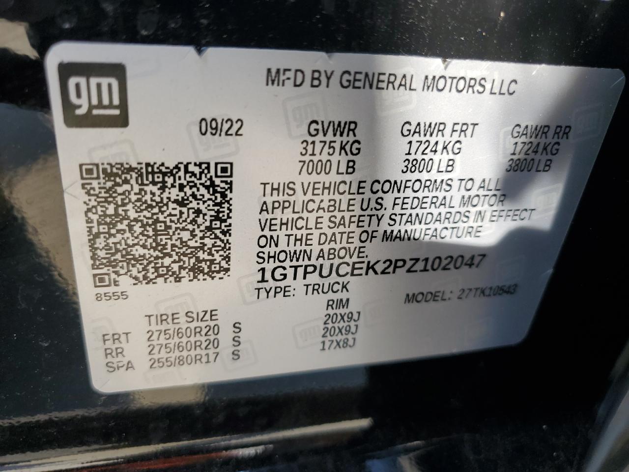 1GTPUCEK2PZ102047 2023 GMC Sierra K1500 Elevation